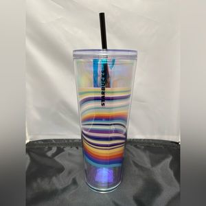 Starbucks 2021 Target Exclusive Rainbow Swirl Marble 24oz Cold Drink Tumbler NWT
